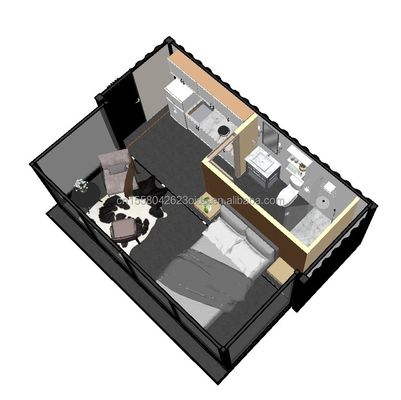 カスタマイズされた色 EU ポータブル 20ft 拡張可能なコンテナハウス カップルまたはホテルとアルミ合金窓